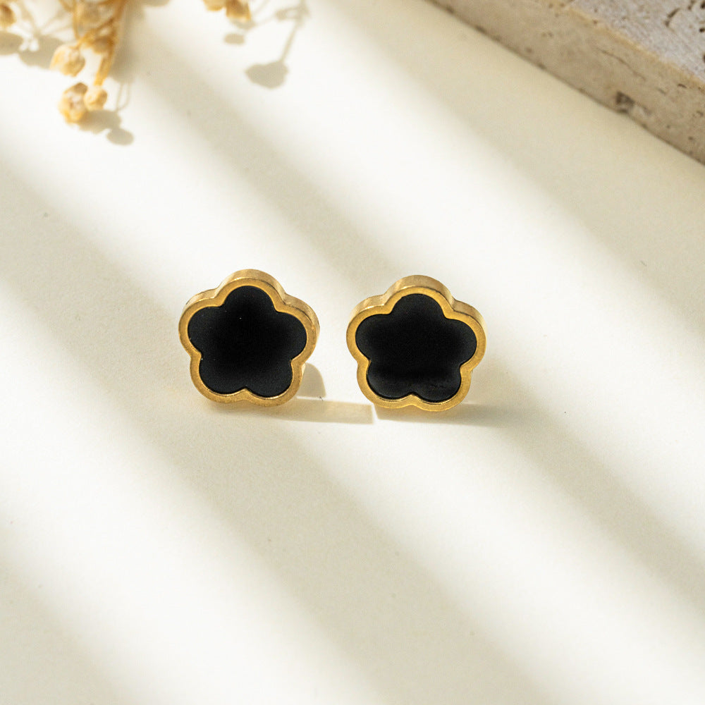 Set Cercei, Colier si Bratara placat cu Aur 18K VanLuxy - Negru